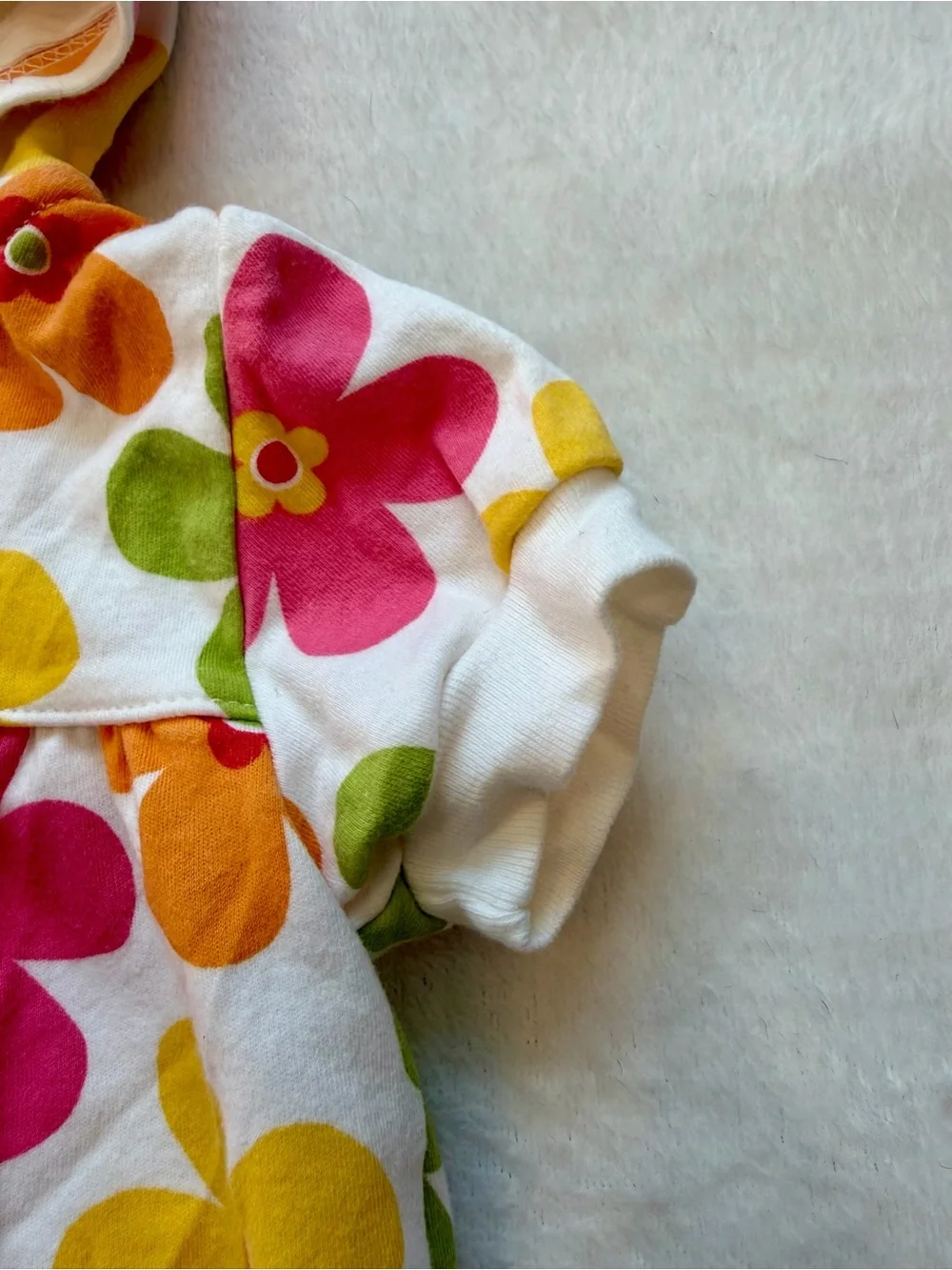 Baby Floral Hooded short sleeve zip-up